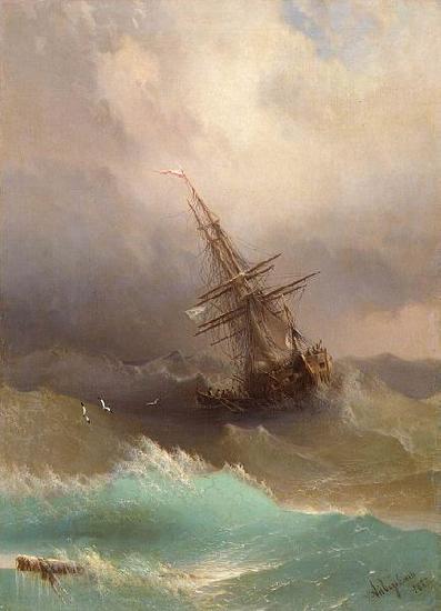 Ivan Aivazovsky Ship in the Stormy Sea oil painting picture